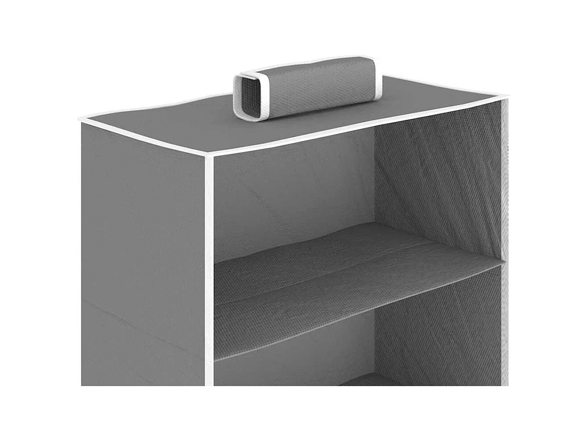 Wiszące Półki Do Przechowywania 2 szt. 6 Poziomów w Szarym i Białym Materiał