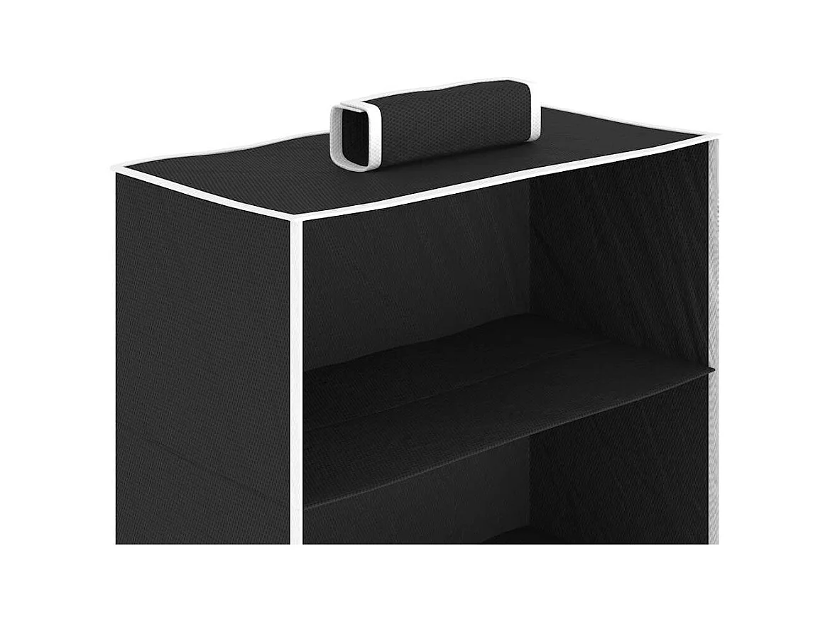 Wiszące Półki Do Przechowywania 2 szt. 6 Poziomów Tkanina Czarno-Biała