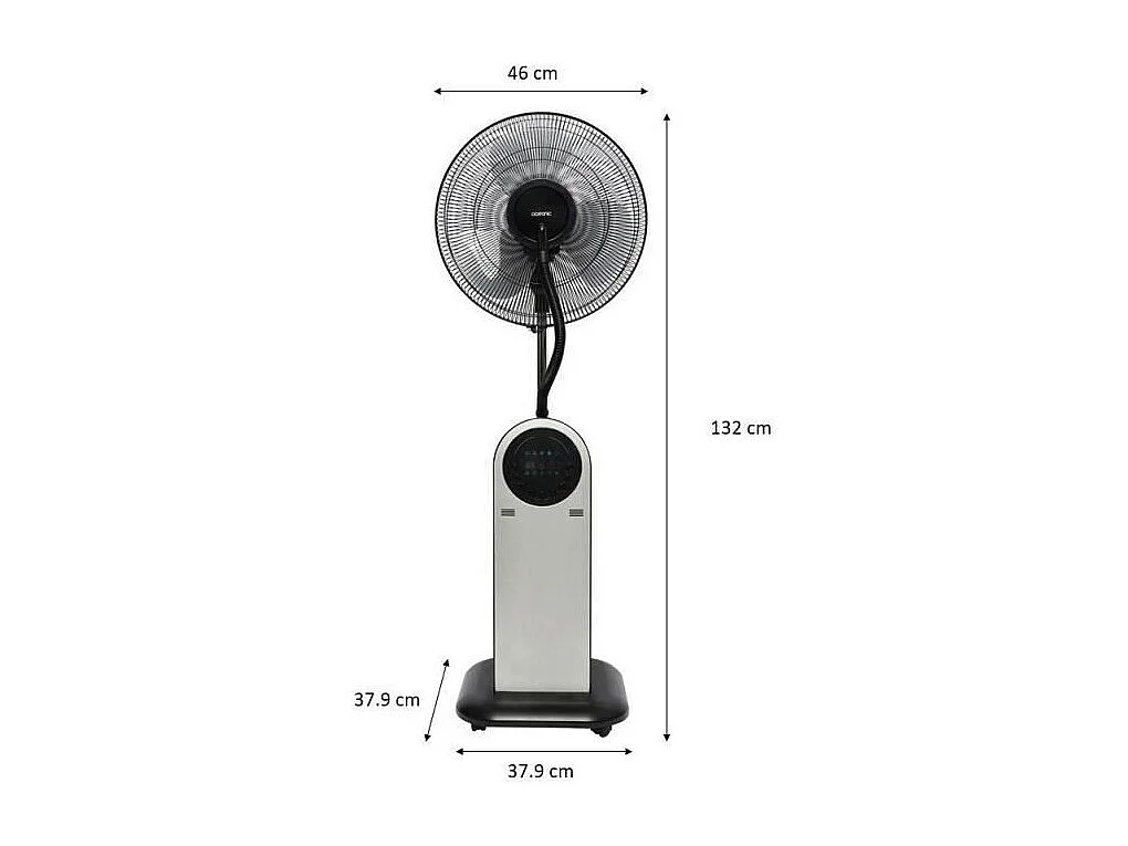 Ventilateur brumisateur sur pied 3 en 1 OCEANIC - Fonction Ioniseur dair - 95W - O40 cm - Affichage LED - Telecommande - Minuter
