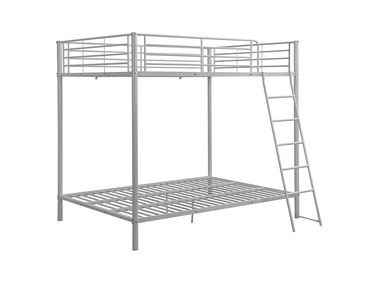 Lits superposés 2 x 140 x 190 cm - Argent + Matelas - GEMINI III