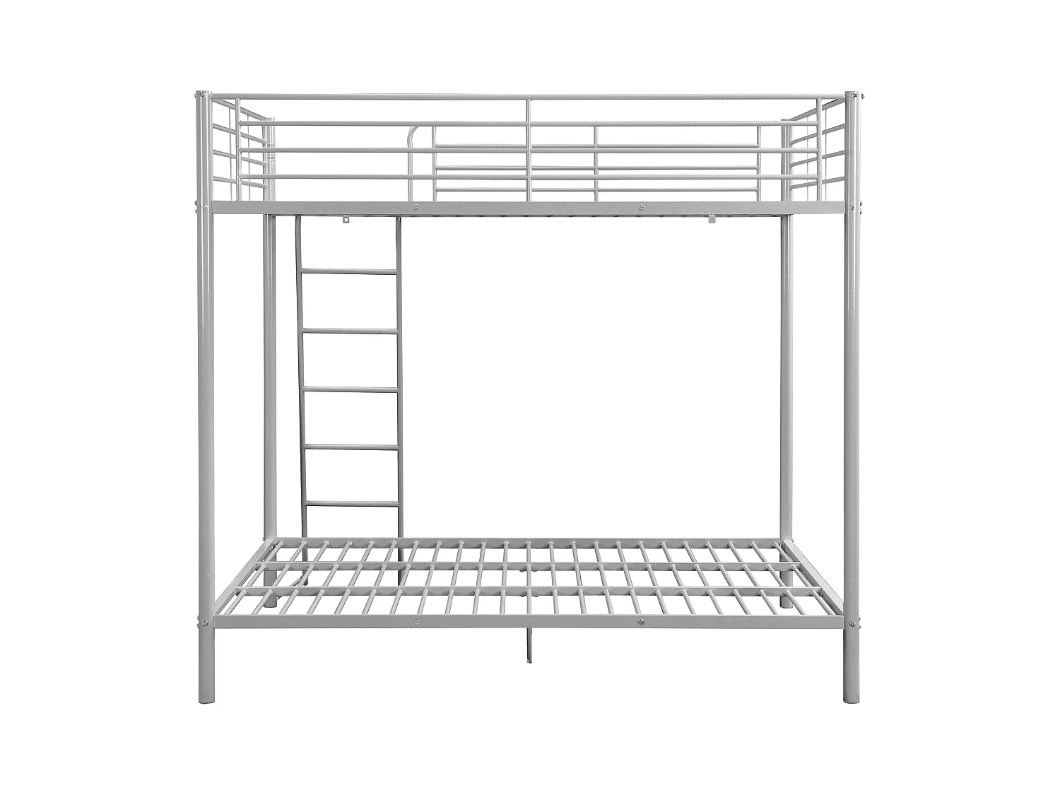 Lits superposés 2 x 140 x 190 cm - Argent + Matelas - GEMINI III