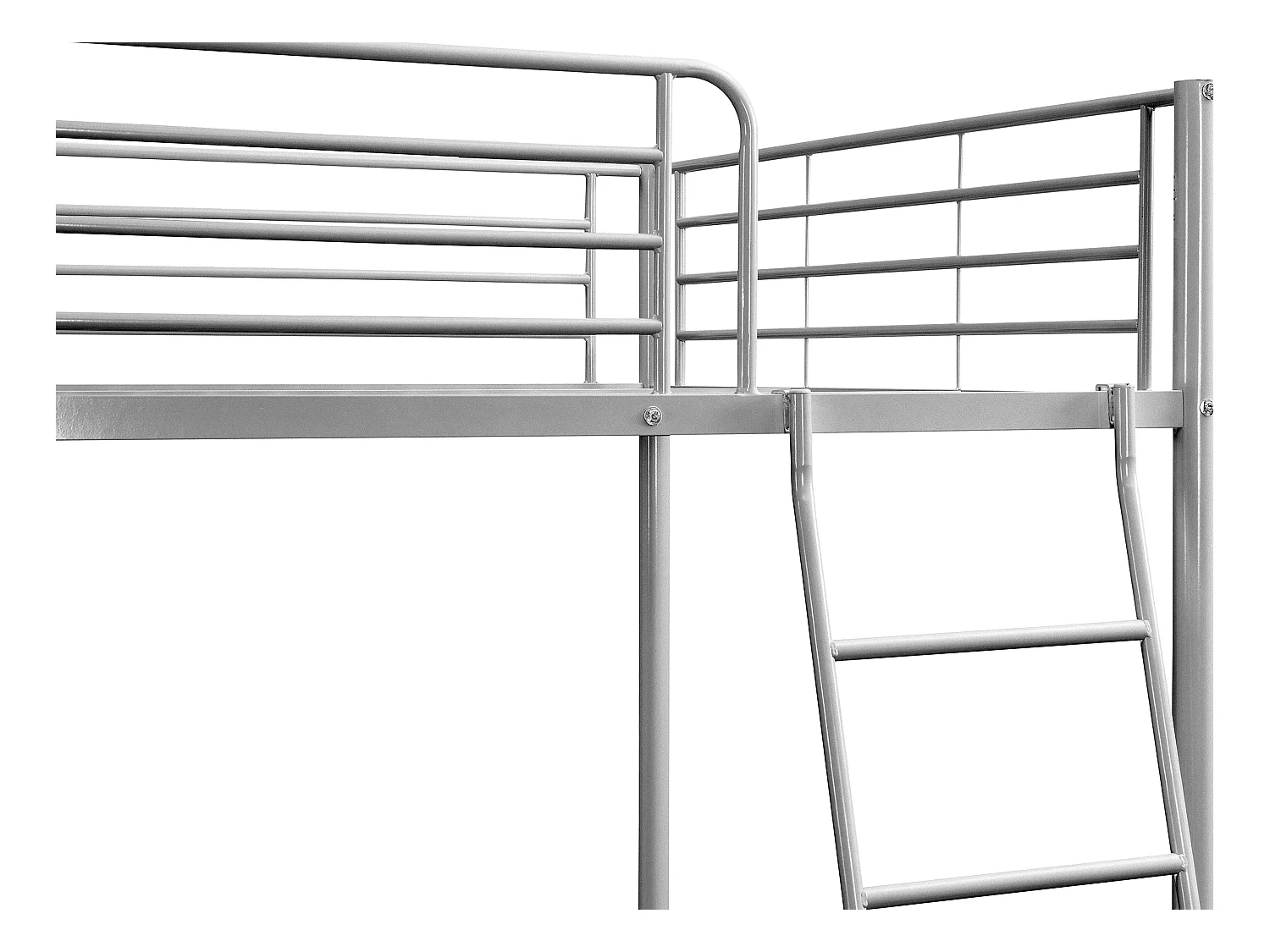 Lits superposés 2 x 140 x 190 cm - Argent + Matelas - GEMINI III