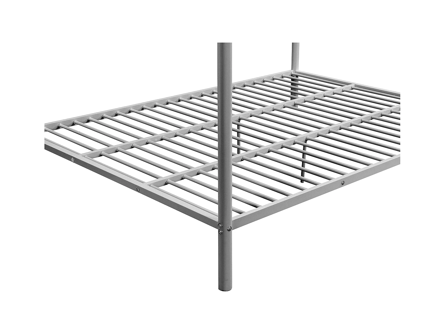 Lits superposés 2 x 140 x 190 cm - Argent + Matelas - GEMINI III