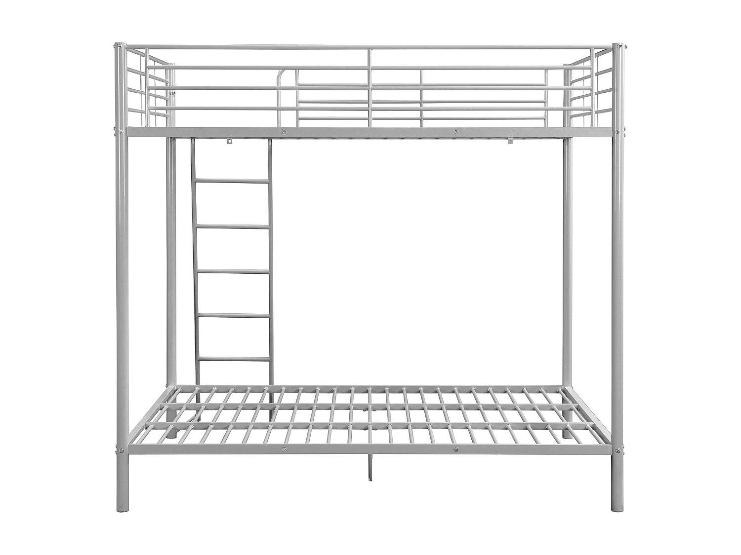 Lits superposés 2 x 140 x 190 cm - Argent + Matelas - GEMINI III
