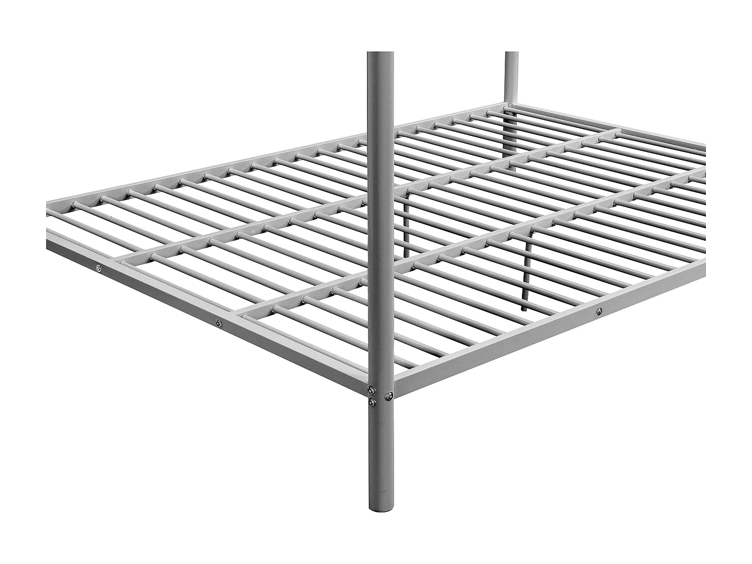 Lits superposés 2 x 140 x 190 cm - Argent + Matelas - GEMINI III