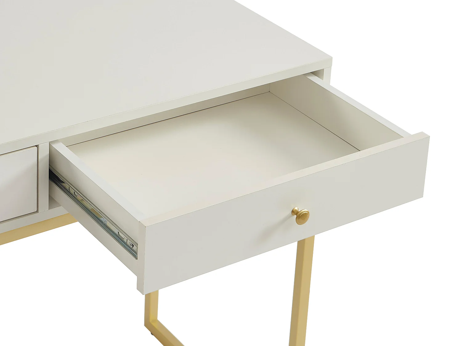 Consolle con 2 cassetti in MDF Bianco e Dorato - CODENIA