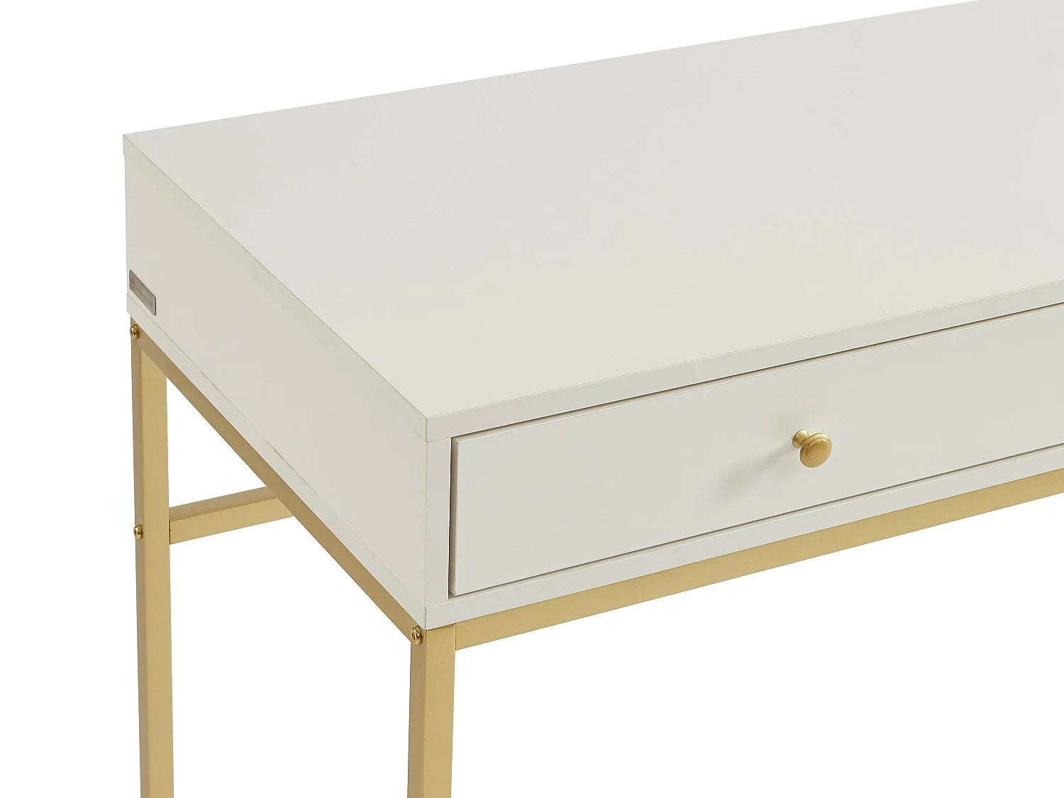 Consolle con 2 cassetti in MDF Bianco e Dorato - CODENIA