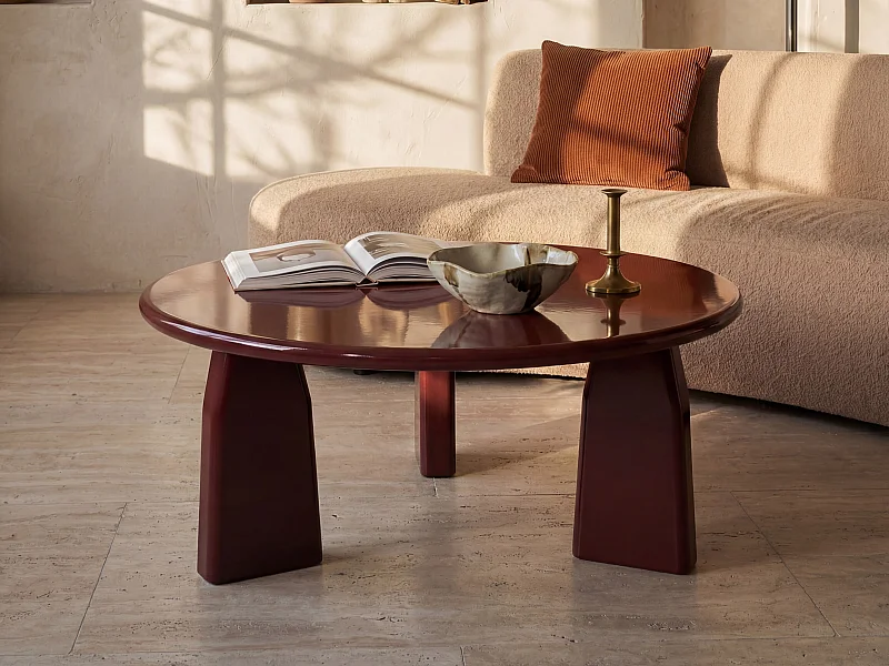 Table basse en MDF - Bordeaux laqué - ZINAPA