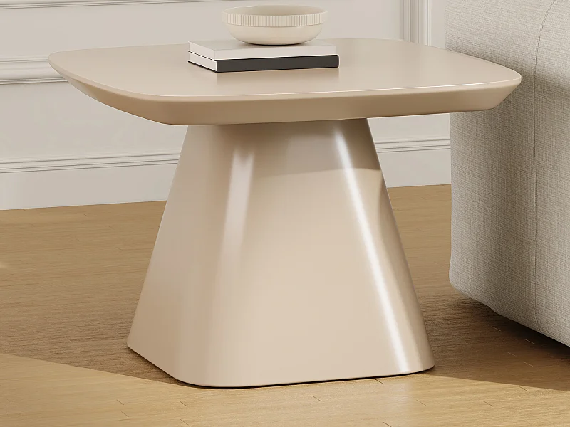 Table d'appoint en MDF - Taupe laqué - NATAZA