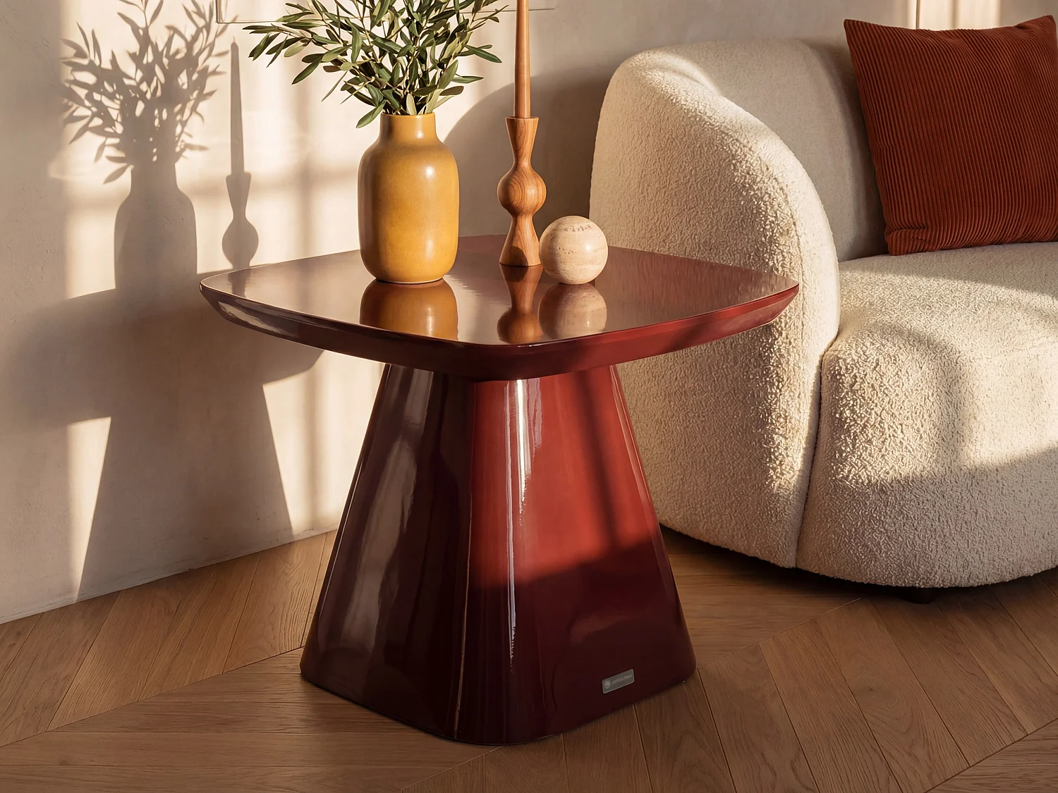 Tavolino in MDF Bordeaux laccato - NATAZA