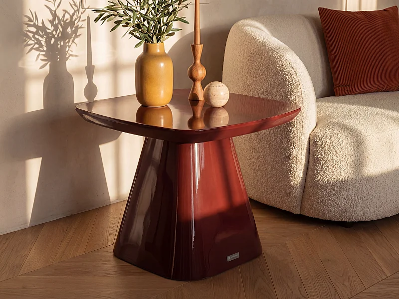 Table d'appoint en MDF - Bordeaux laqué - NATAZA
