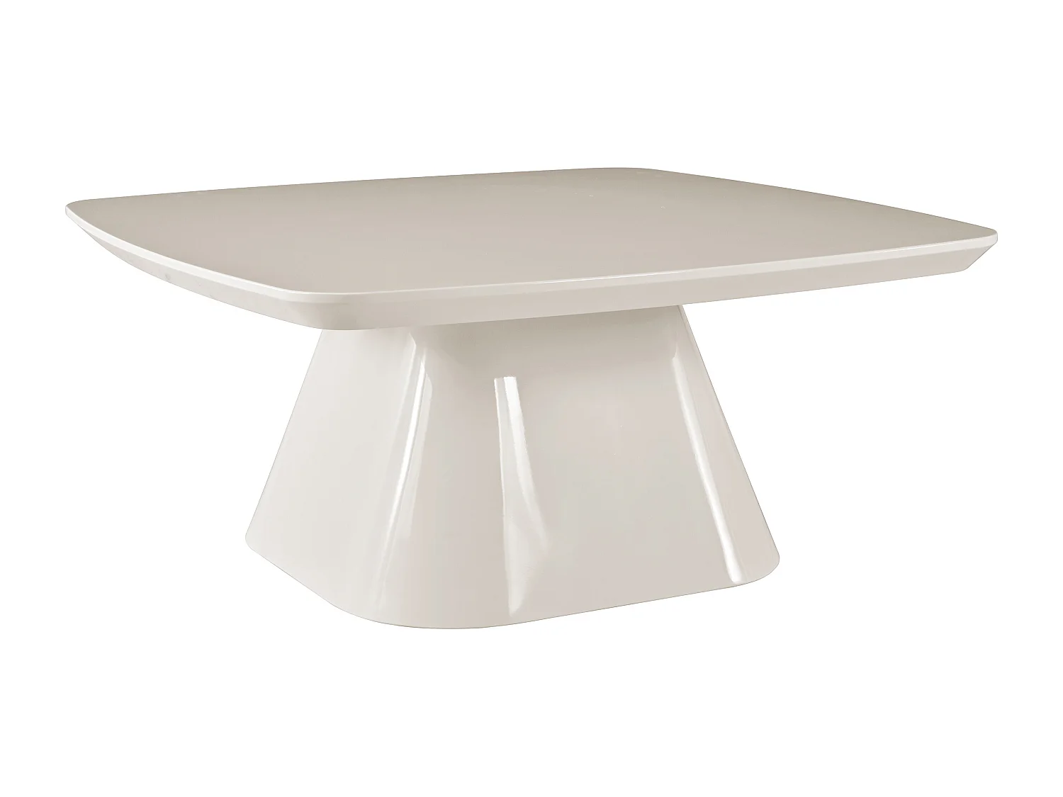 Table basse en MDF  - Crème laqué - NATAZA