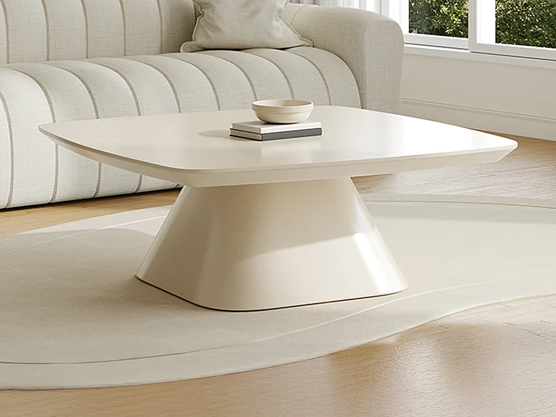 Table basse en MDF  - Crème laqué - NATAZA