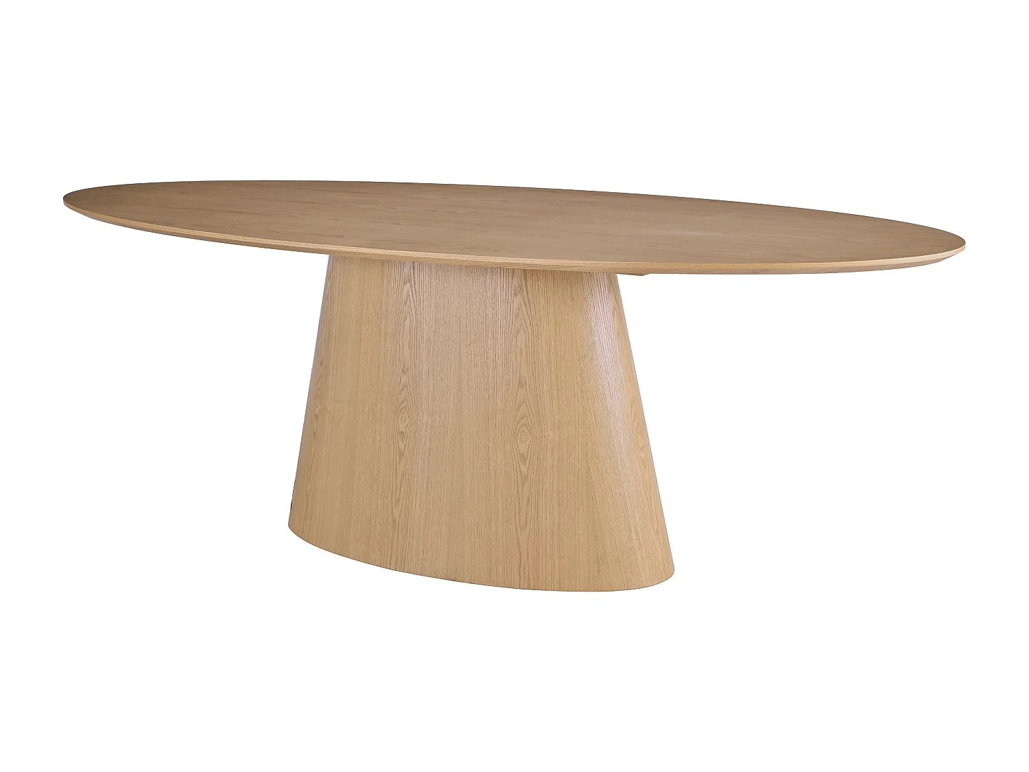 Table à manger 8 personnes placage frêne - Naturel clair - ANTELADA