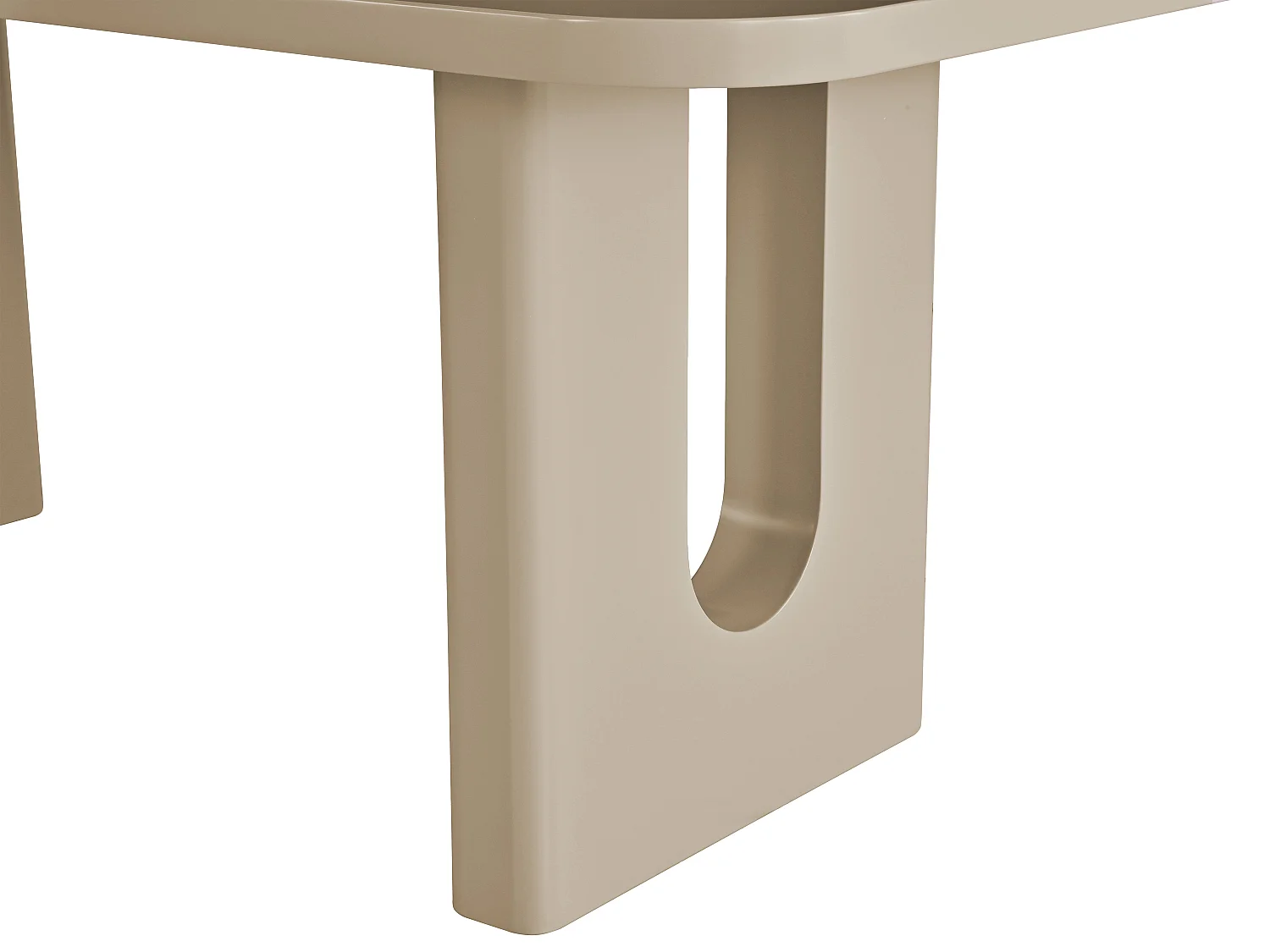 Table à manger 8 personnes en MDF - Taupe - NAKONI