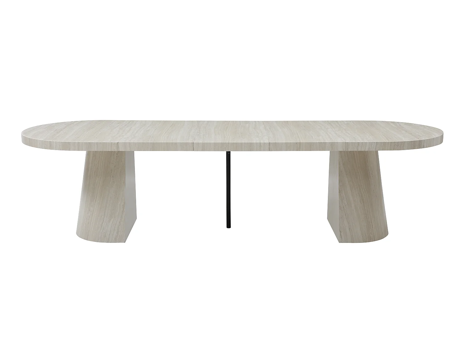 Tavolo da pranzo allungabile da 6 a +12 persone in MDF Effetto travertino beige - CLOEVA