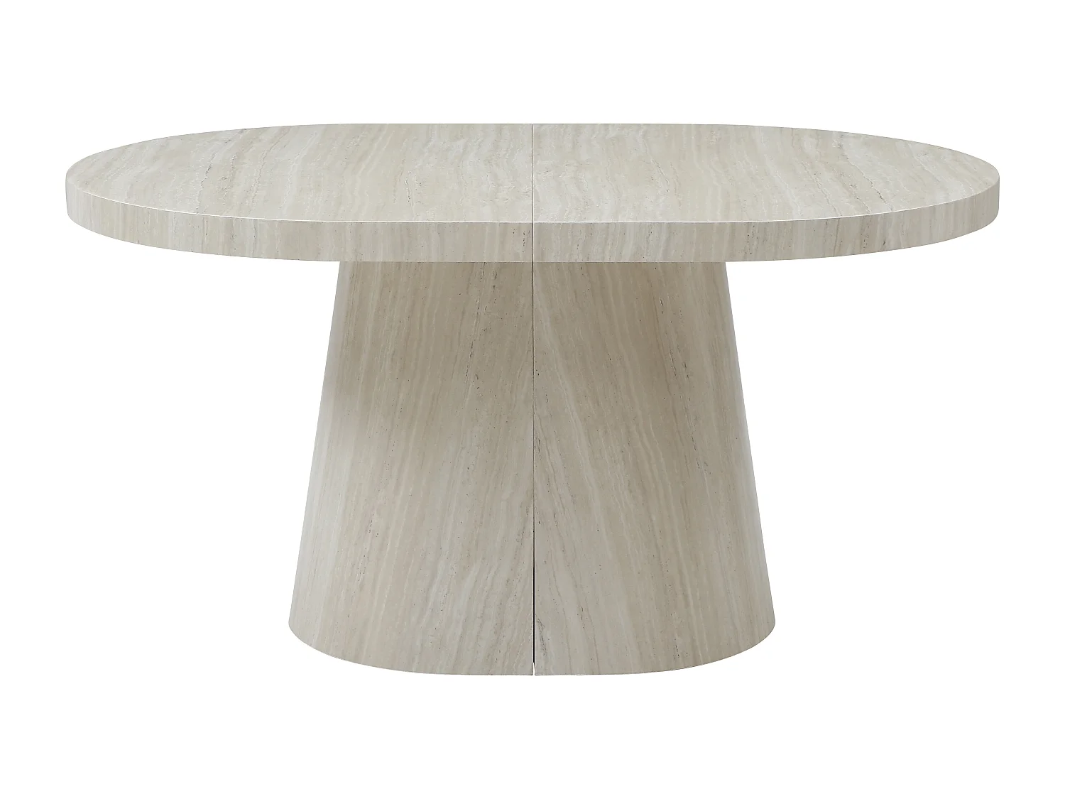 Tavolo da pranzo allungabile da 6 a +12 persone in MDF Effetto travertino beige - CLOEVA