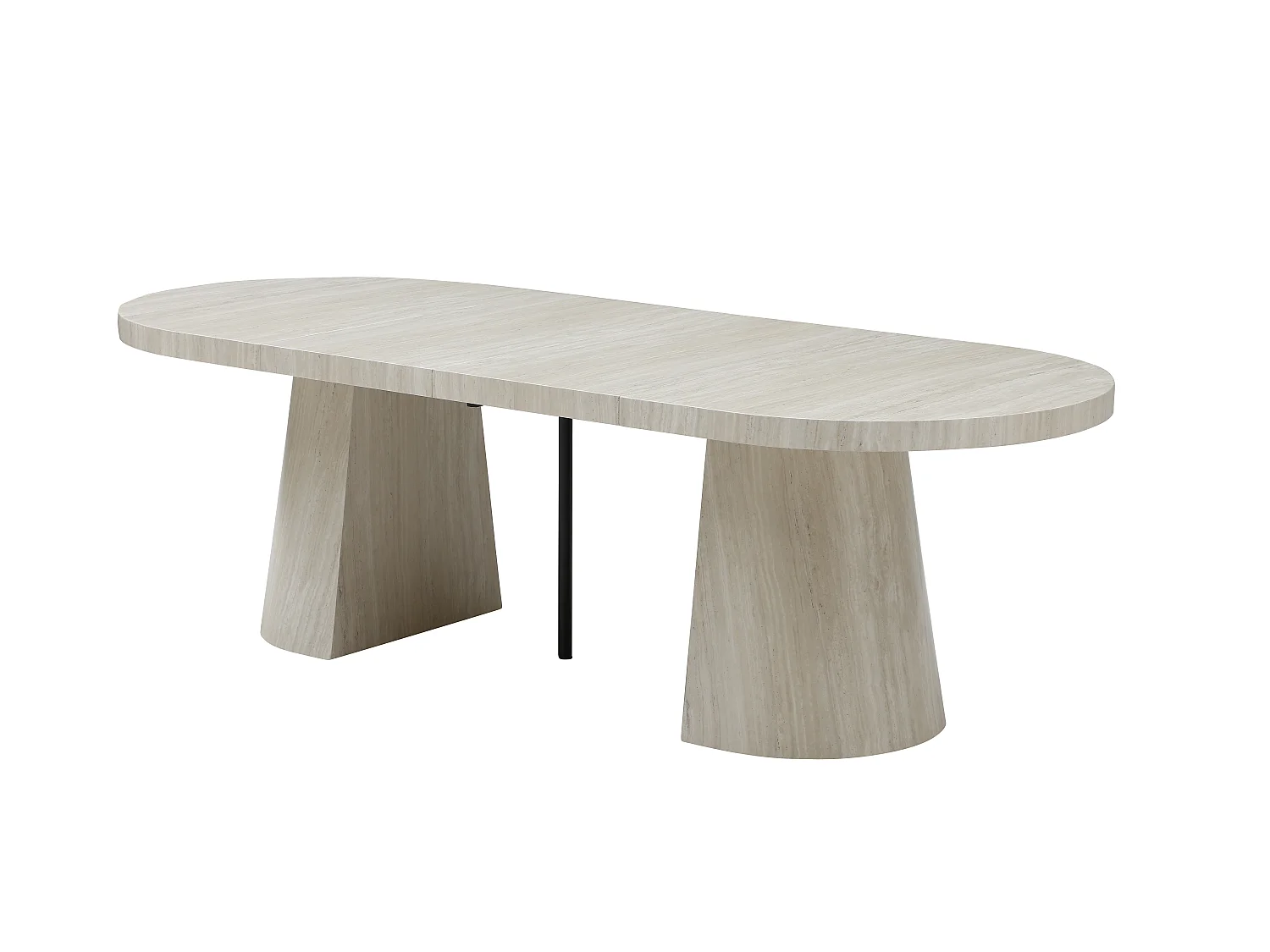 Tavolo da pranzo allungabile da 6 a +12 persone in MDF Effetto travertino beige - CLOEVA