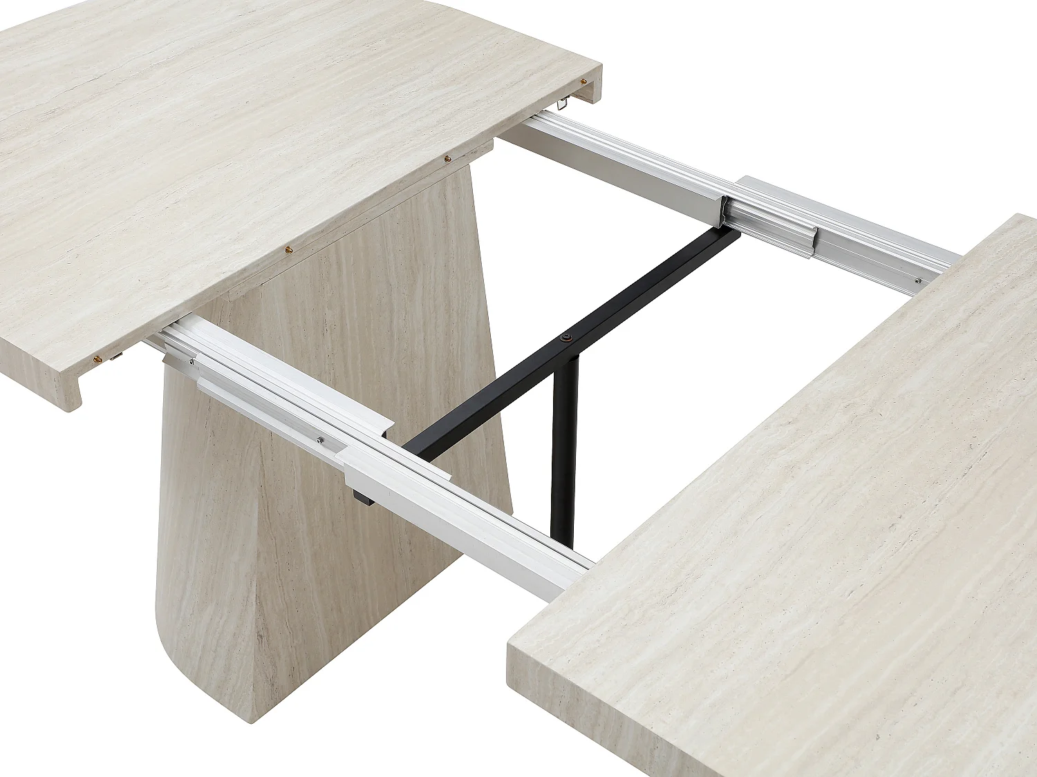 Tavolo da pranzo allungabile da 6 a +12 persone in MDF Effetto travertino beige - CLOEVA