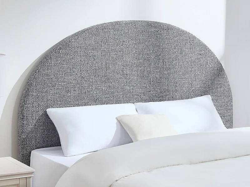 Tête de lit 140 cm - Tissu texturé - Gris - PANIOTI