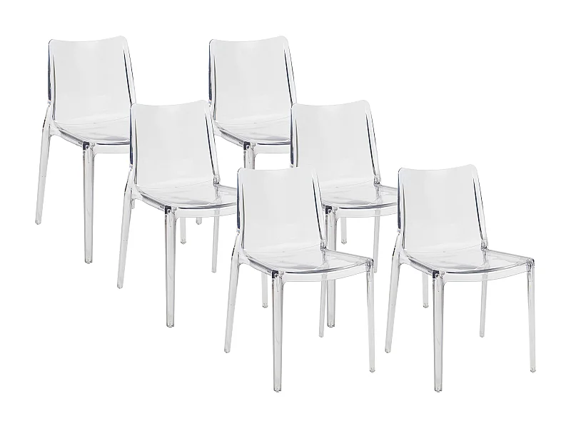 Lot de 6 chaises en polycarbonate - Cristal - RANZAKA