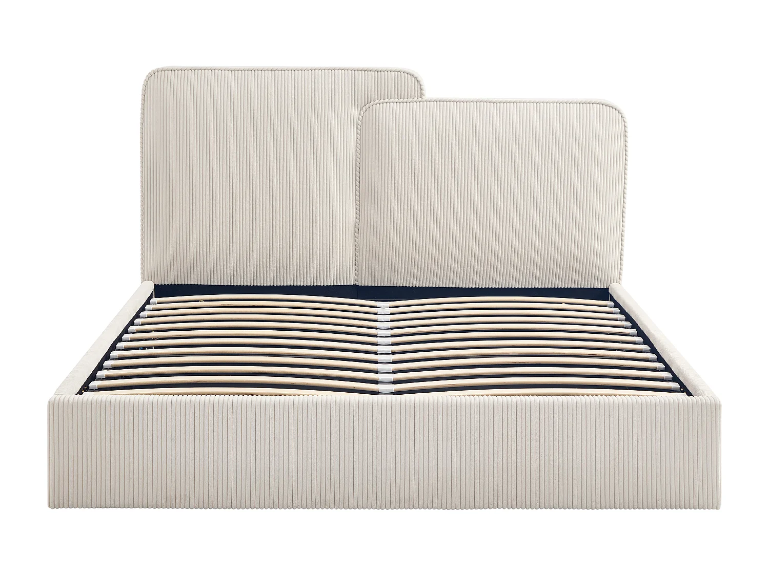 Bed met opbergruimte 140 x 190 cm - Corduroy - Beige - NAYOLA