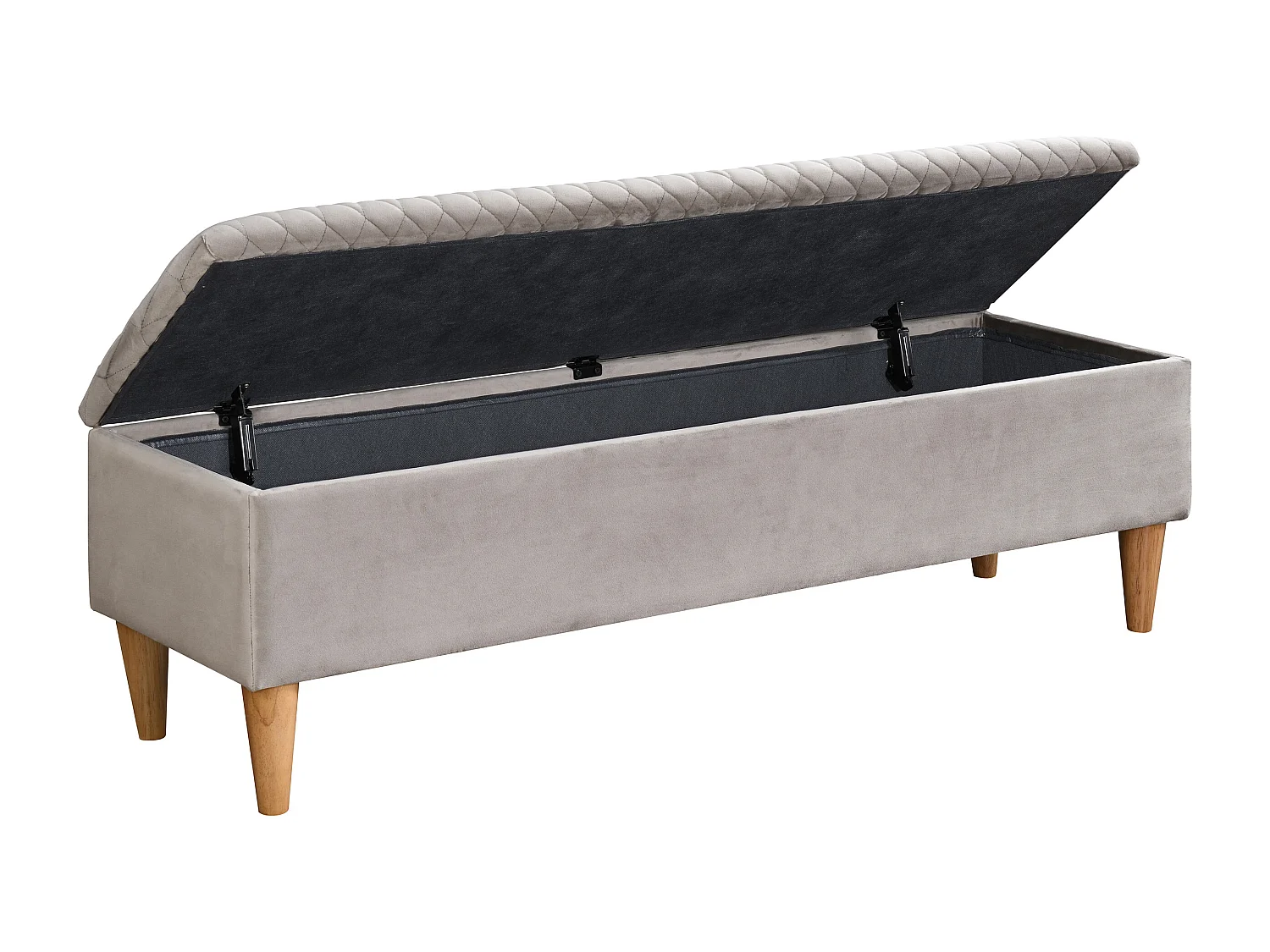 Banc coffre - Tissu velours - Beige - DANIELE