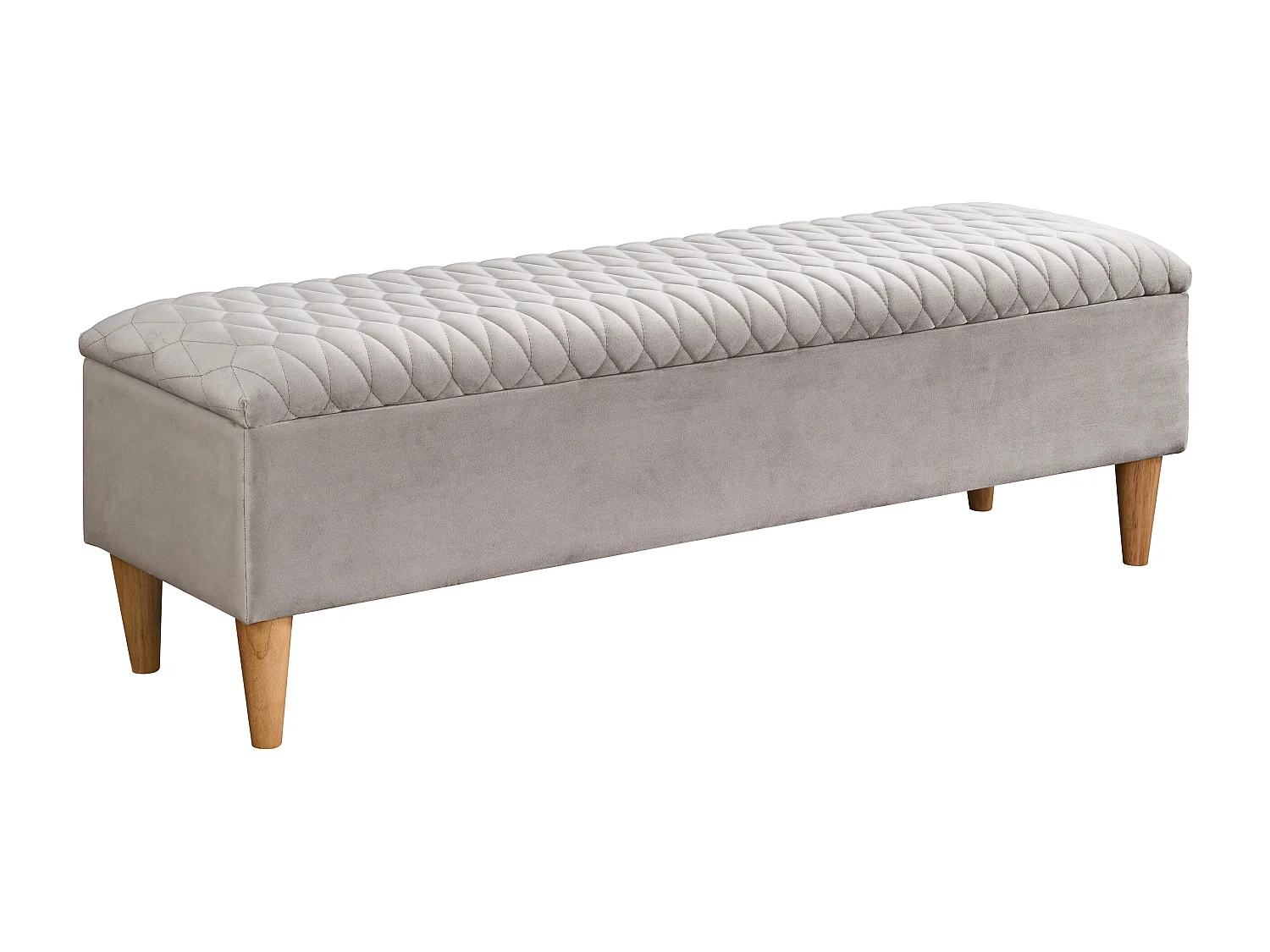 Banc coffre - Tissu velours - Beige - DANIELE