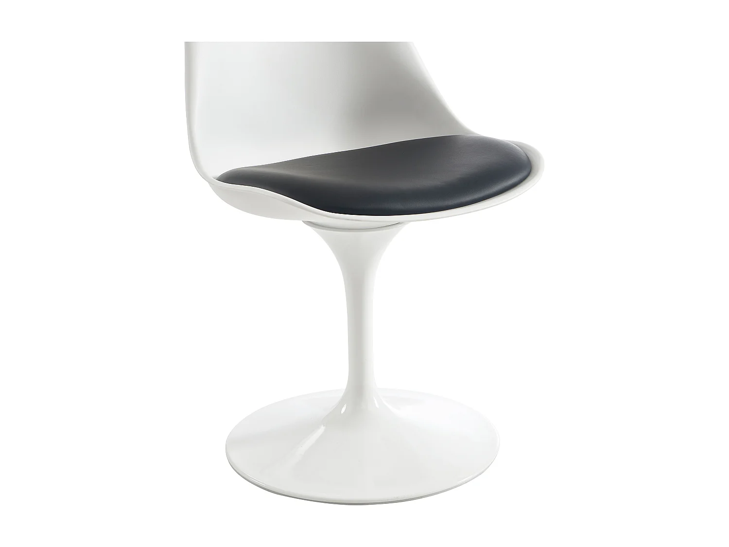 Sett med 2 stoler i polypropylen, kunstlær og stål - Hvit og svart - XAFY