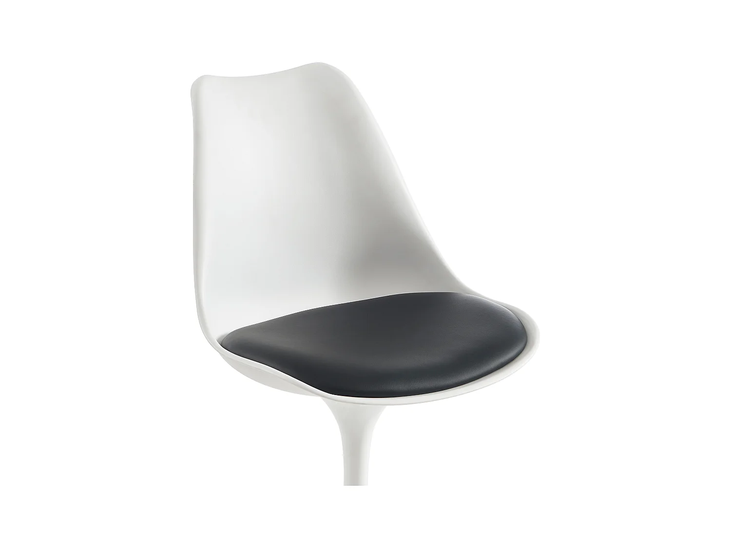 Lot de 6 chaises pivotantes en polypropylène, simili et acier - Blanc et Noir - XAFY