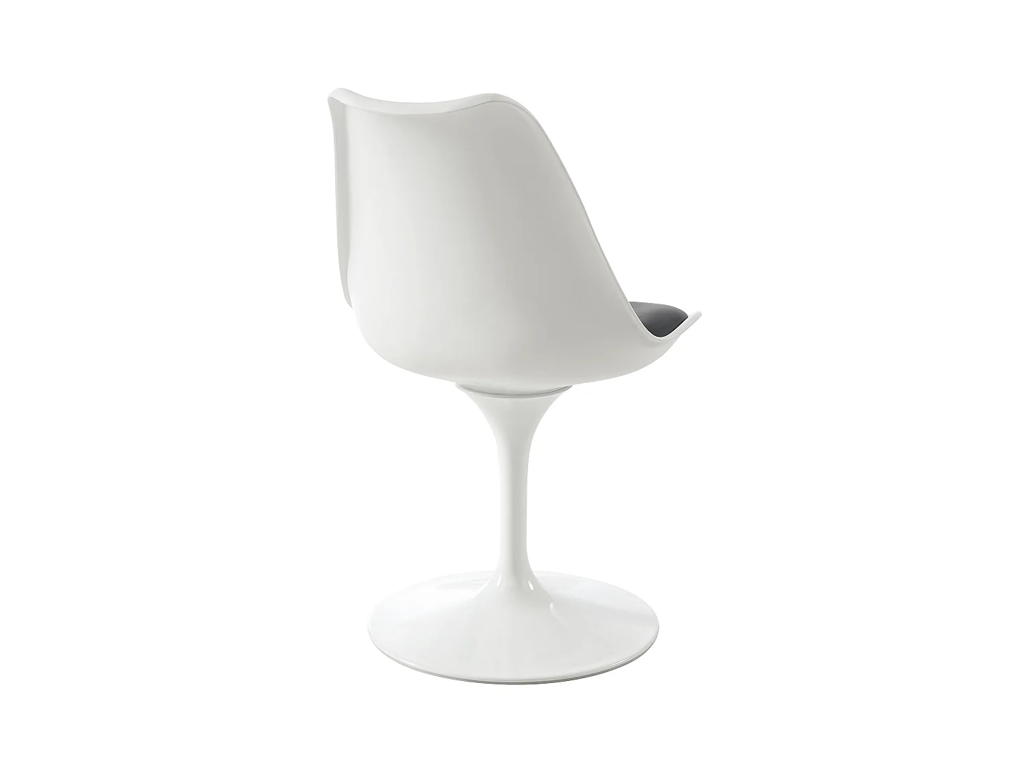 Lot de 6 chaises pivotantes en polypropylène, simili et acier - Blanc et Noir - XAFY