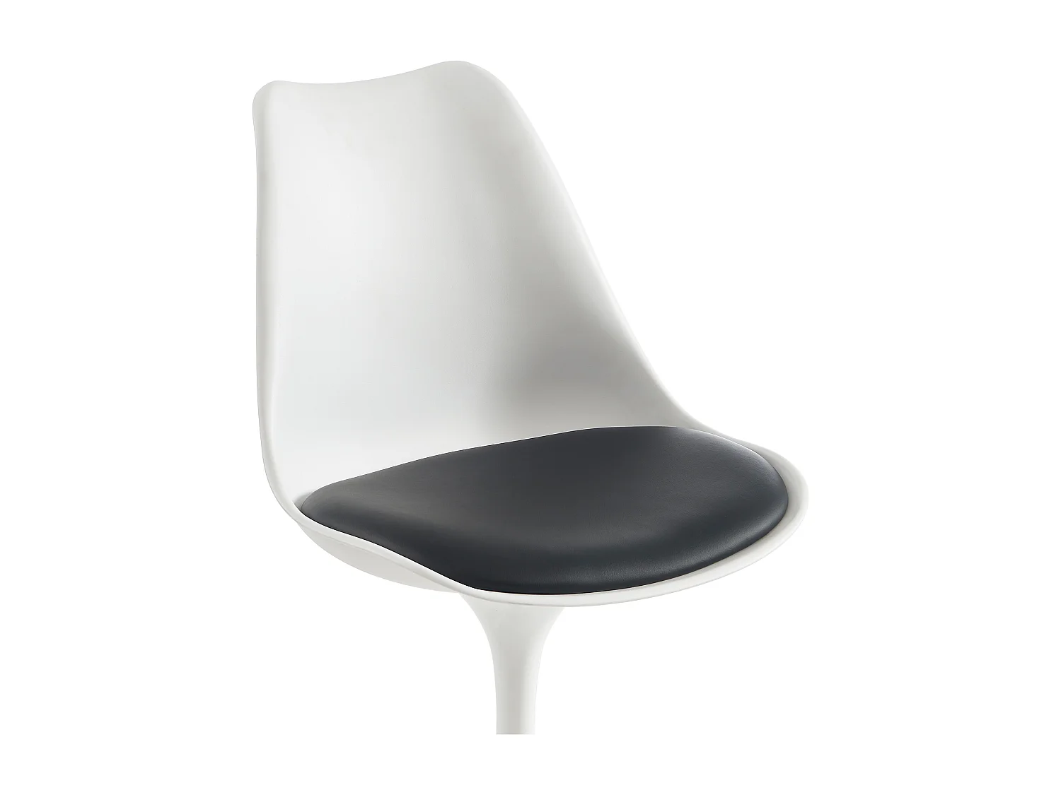 Lot de 6 chaises pivotantes en polypropylène, simili et acier - Blanc et Noir - XAFY