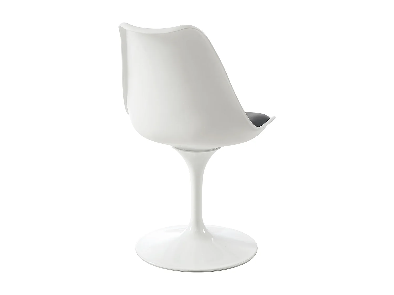 Lot de 6 chaises pivotantes en polypropylène, simili et acier - Blanc et Noir - XAFY