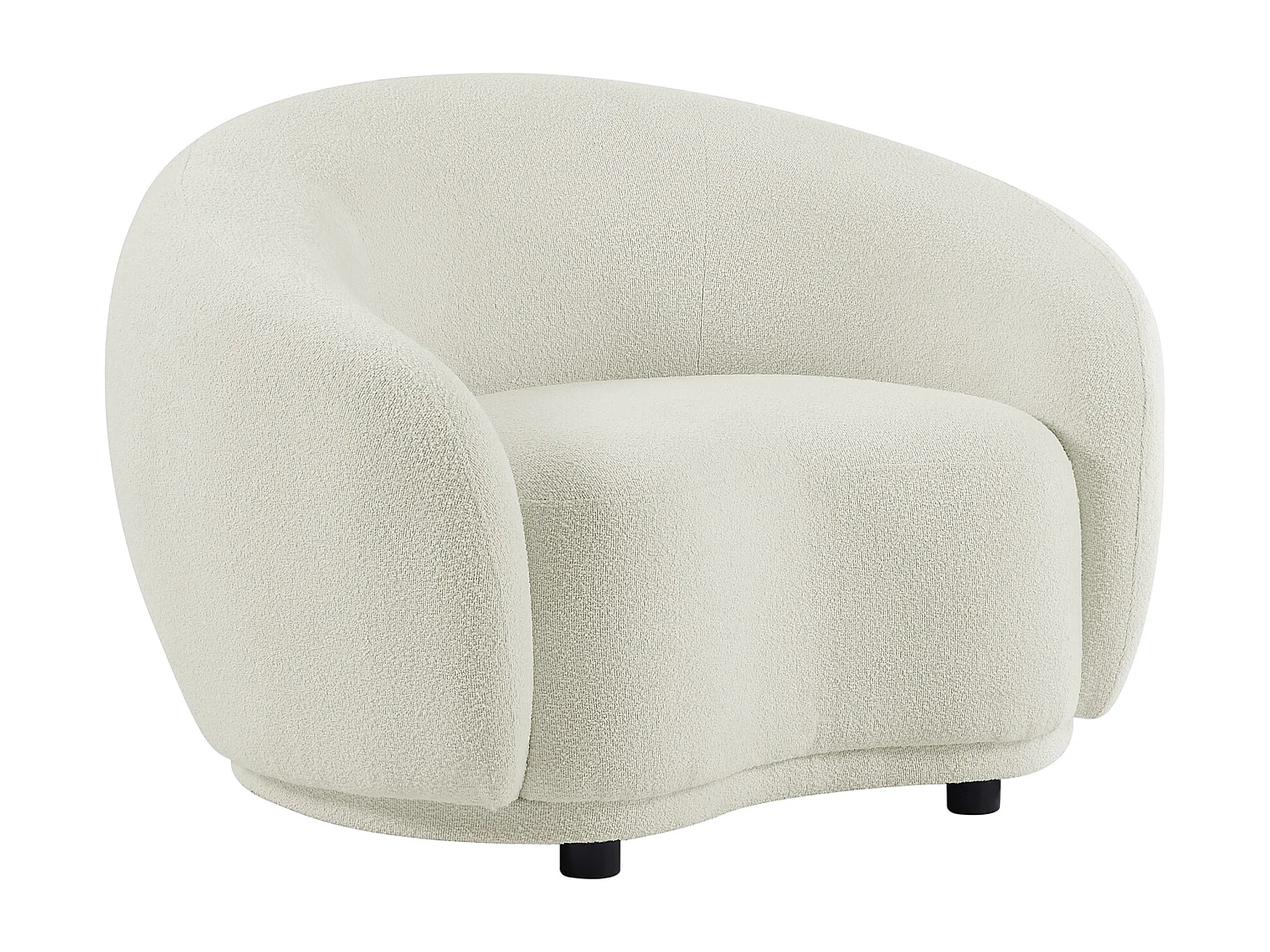 3-seters sofa og lenestol i elfenbenhvit boklestoff BOVANA av Pascal Morabito