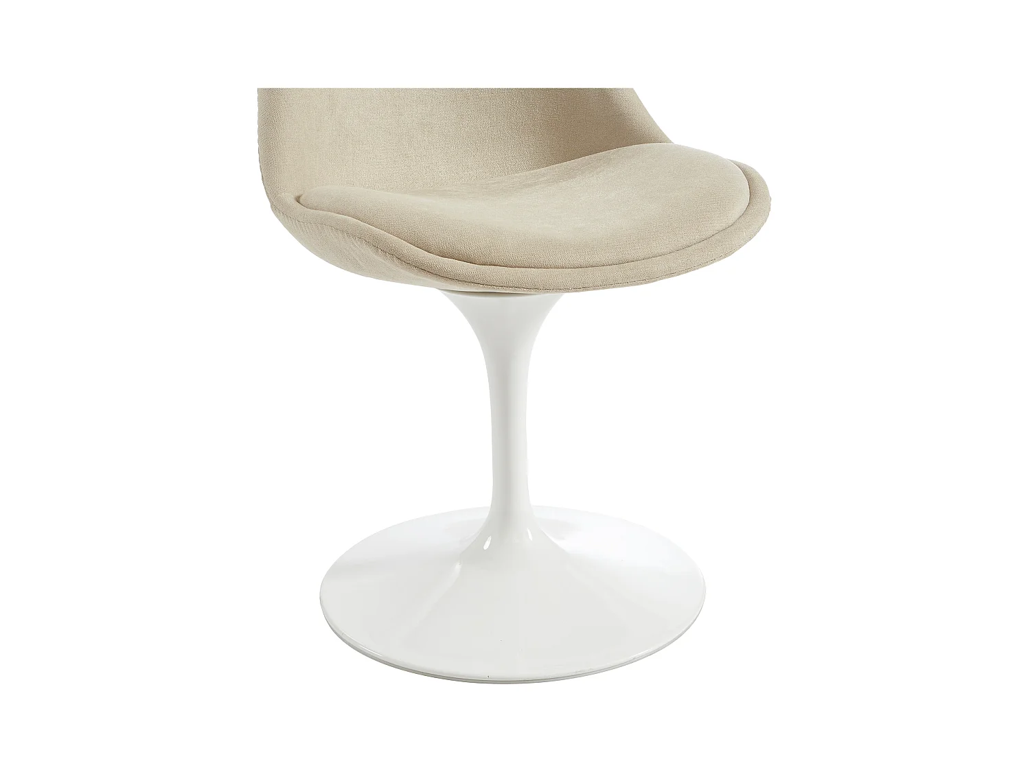 Sæt med 6 teksturerede stofstolesæt og stål - Beige og Hvid - XAFY