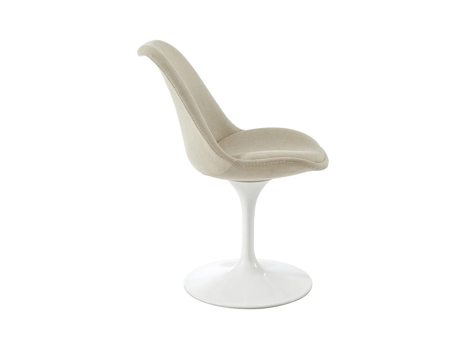 Sæt med 2 stole i tekstureret stof og stål - Beige og Hvid - XAFY