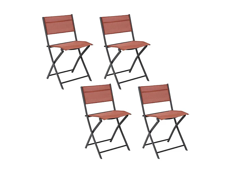 Lot de 4 Chaises de Jardin Pliantes terracotta - SANAE