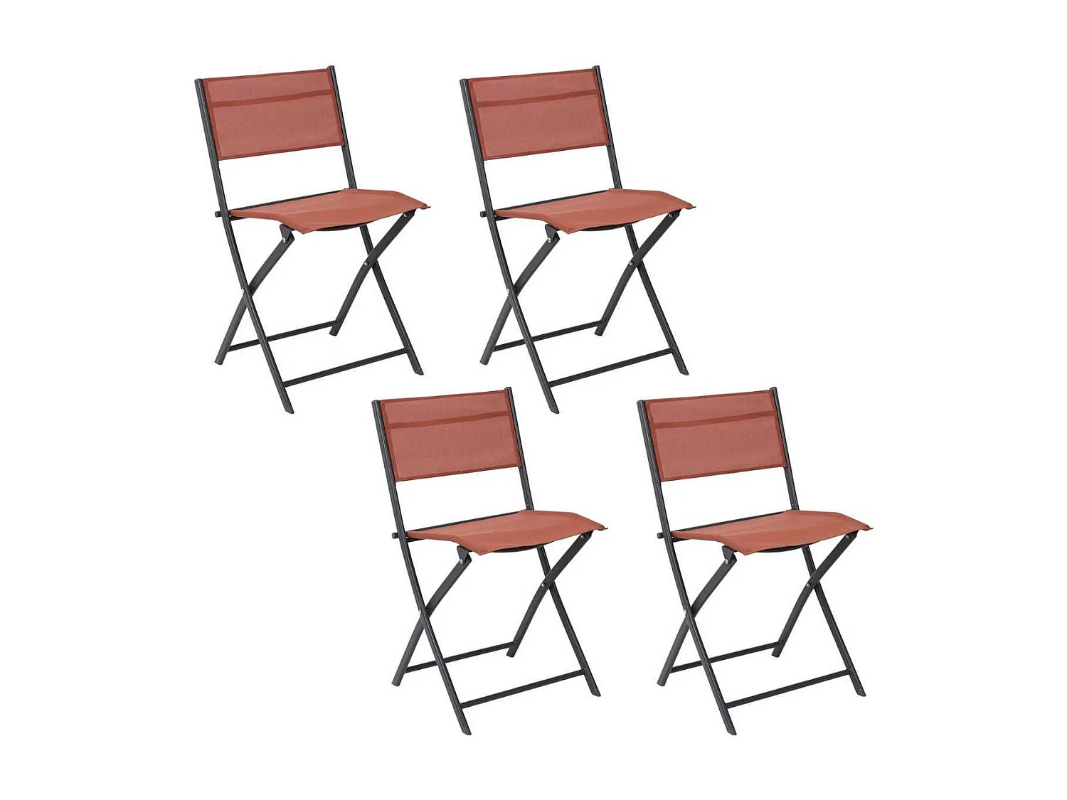 Lot de 4 Chaises de Jardin Pliantes terracotta - SANAE