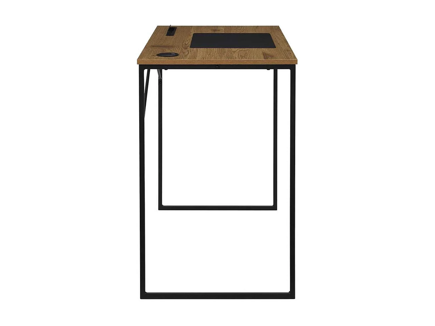 Bureau structure métallique noir et plateau MDF aspect bois - KLINT