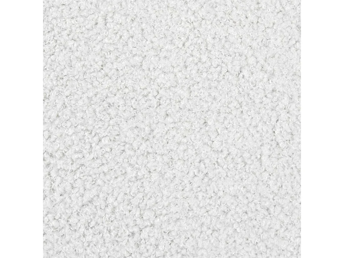 Fauteuil de salon en tissu bouclette blanc pieds en bois d'hévéa - REGINA