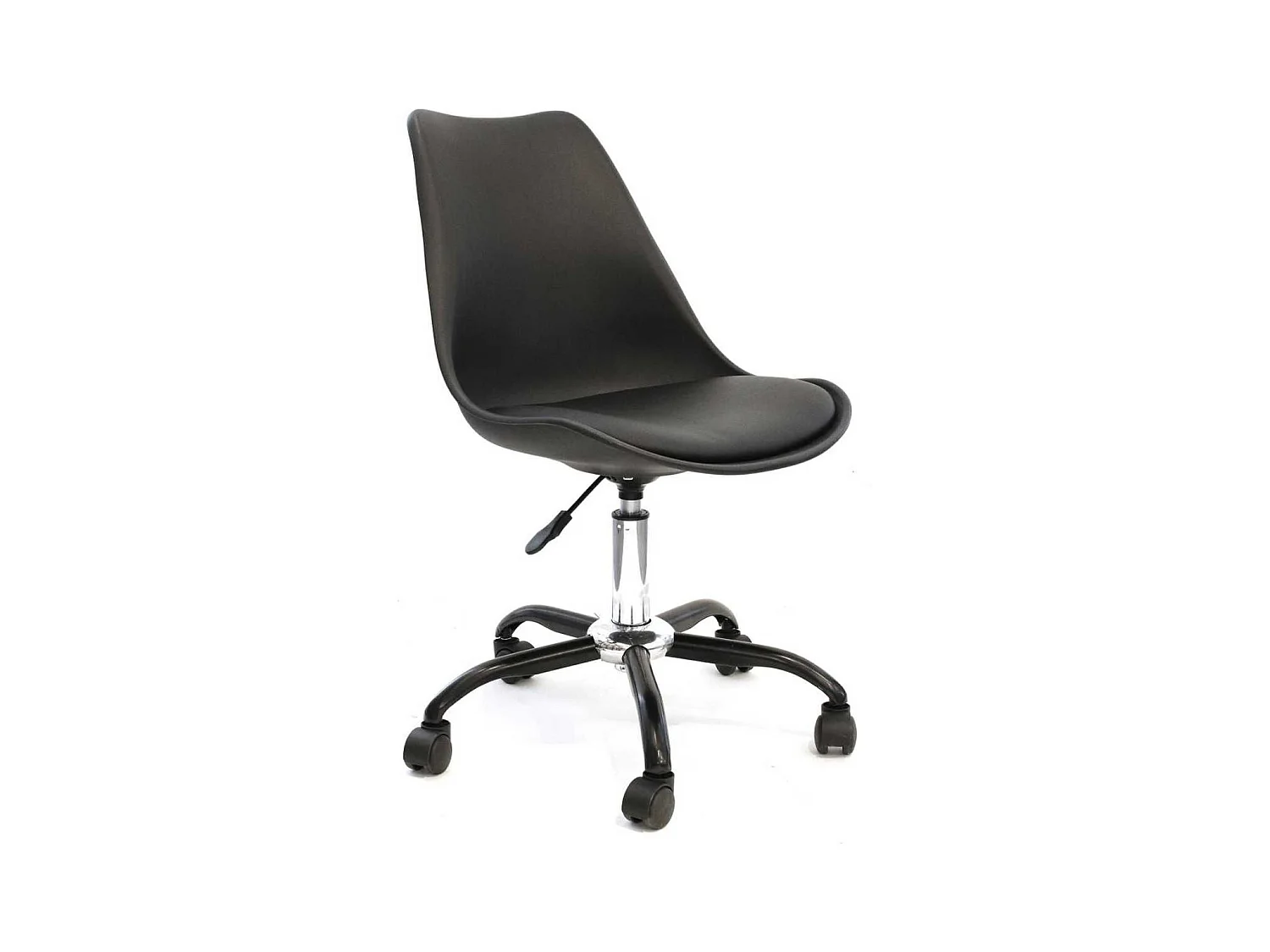 Chaise de bureau à roulettes noire assise polypropylène - REIKI