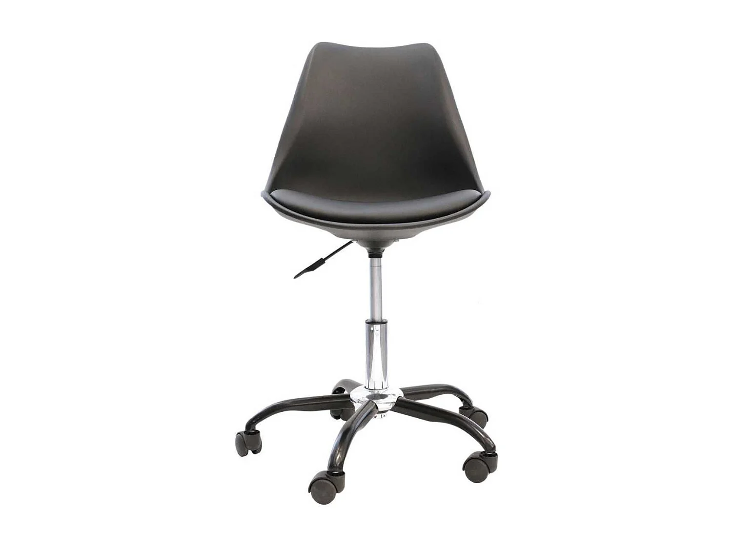 Chaise de bureau à roulettes noire assise polypropylène - REIKI