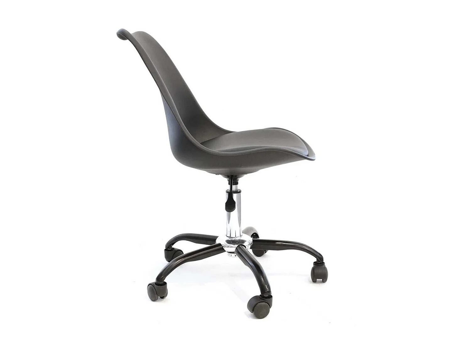 Chaise de bureau à roulettes noire assise polypropylène - REIKI