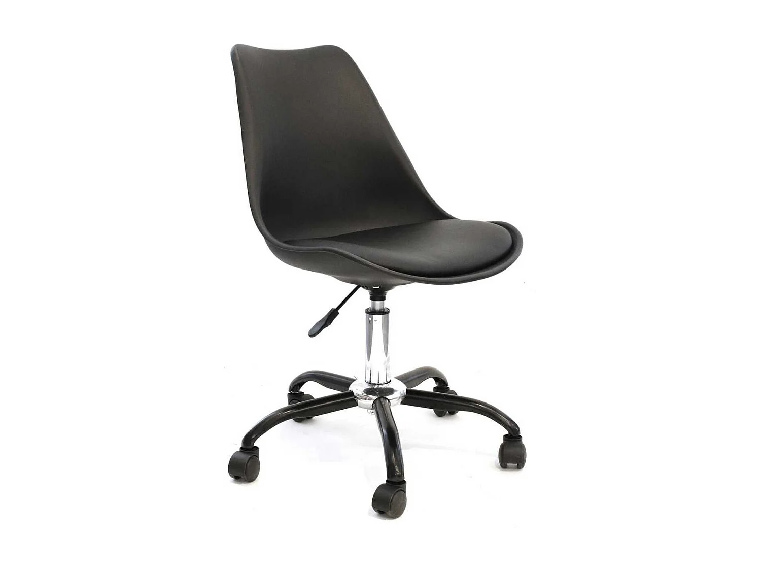 Chaise de bureau à roulettes noire assise polypropylène - REIKI
