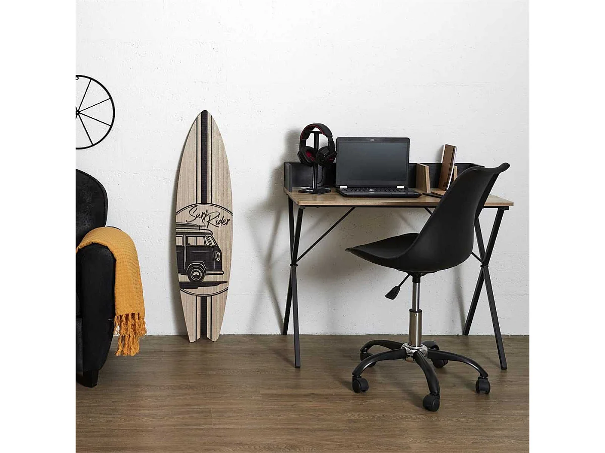 Chaise de bureau à roulettes noire assise polypropylène - REIKI