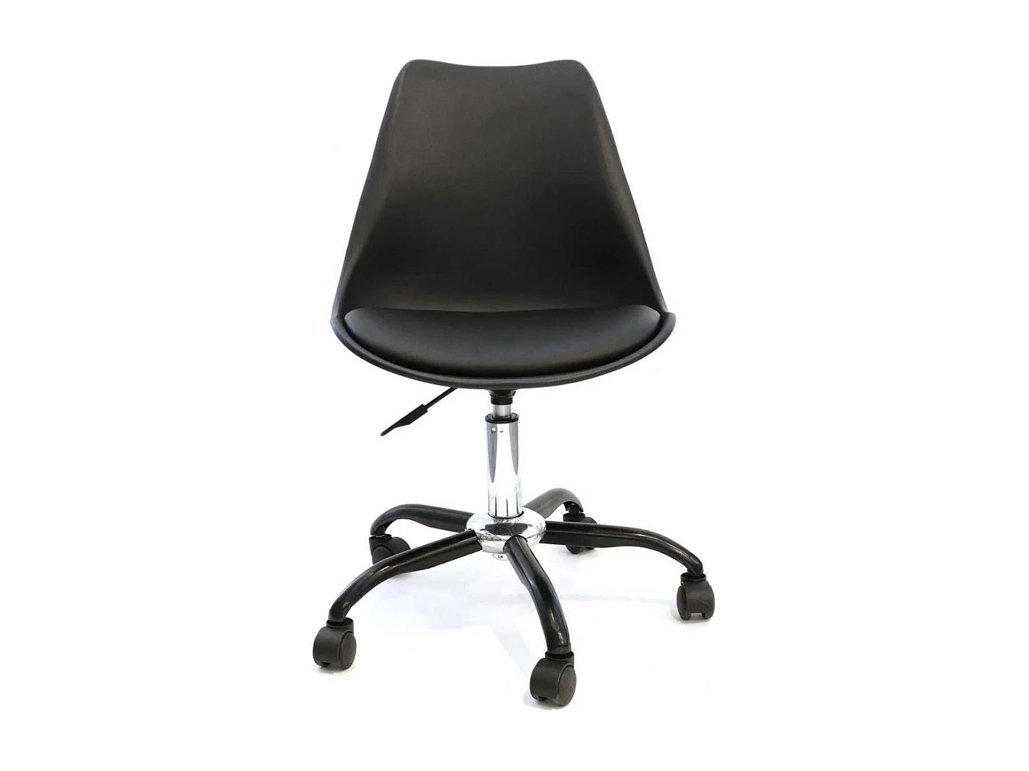 Chaise de bureau à roulettes noire assise polypropylène - REIKI
