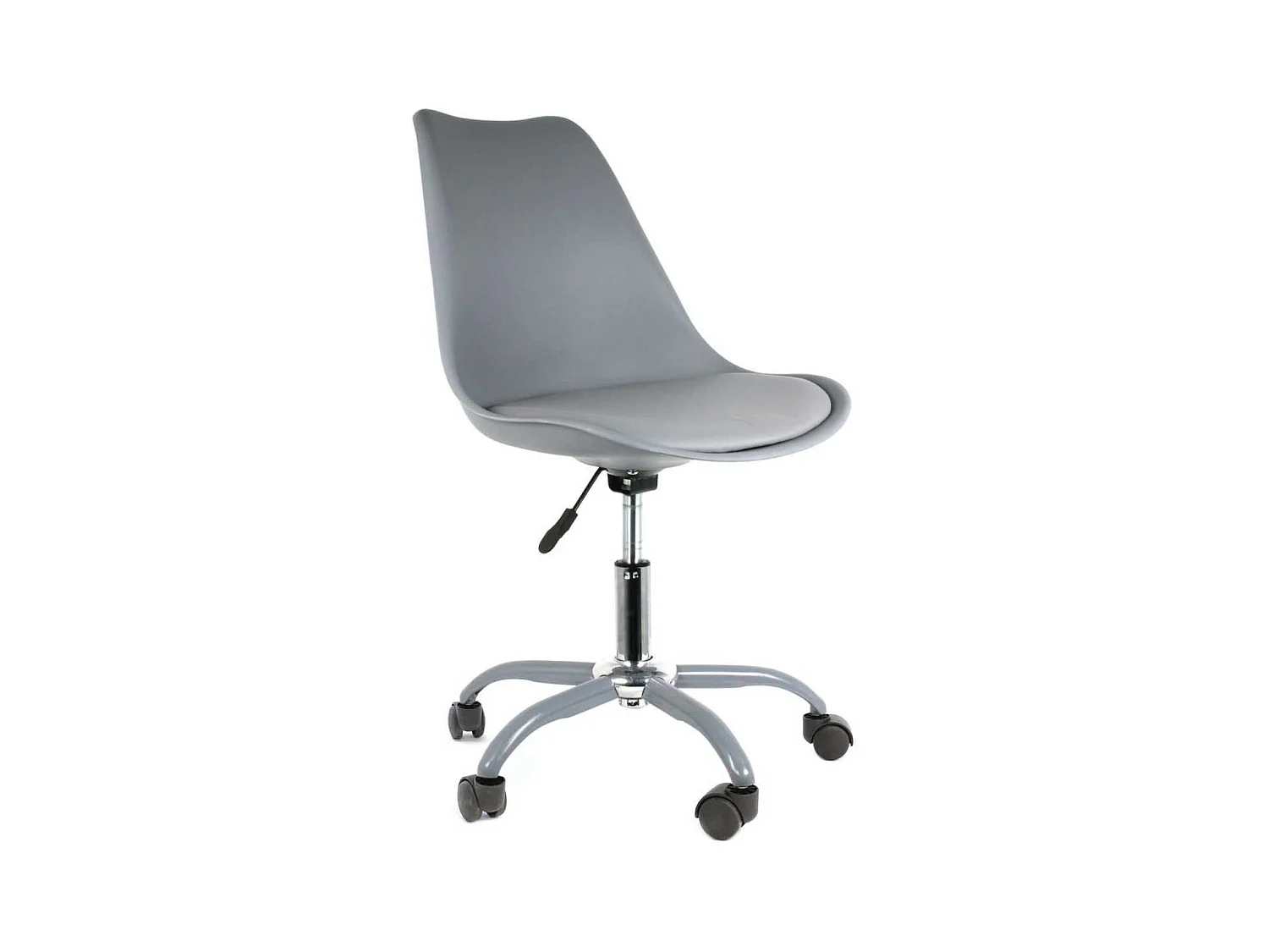 Chaise de bureau à roulettes grise assise polypropylène - REIKI