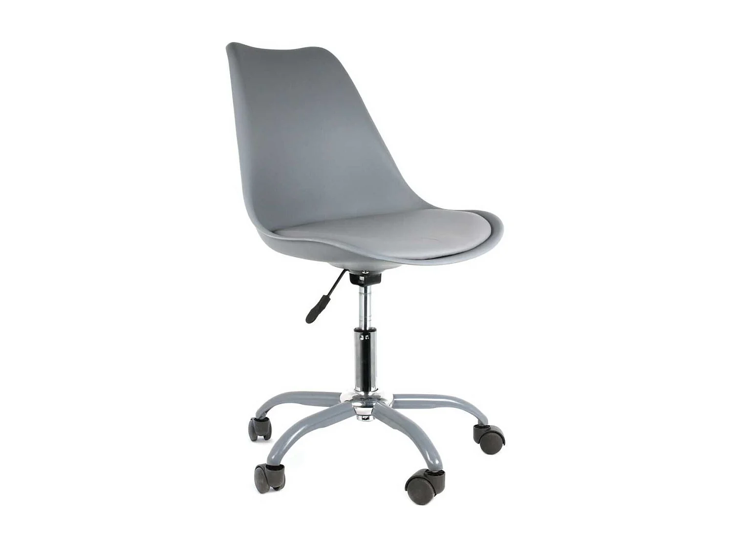 Chaise de bureau à roulettes grise assise polypropylène - REIKI