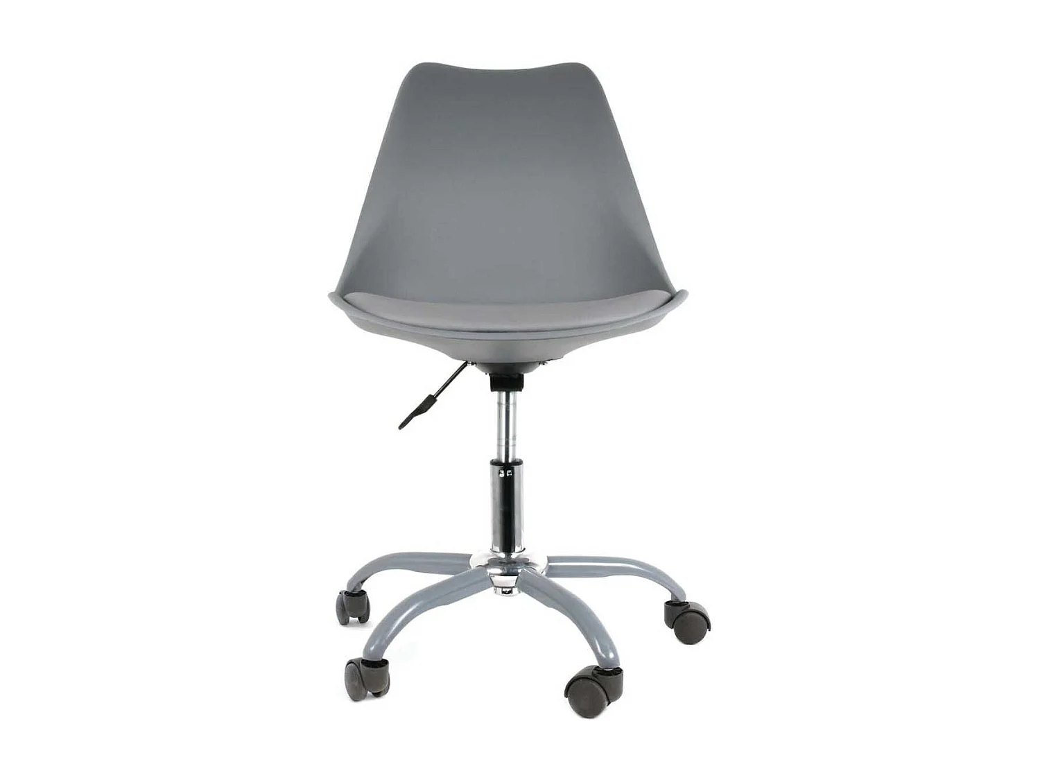 Chaise de bureau à roulettes grise assise polypropylène - REIKI