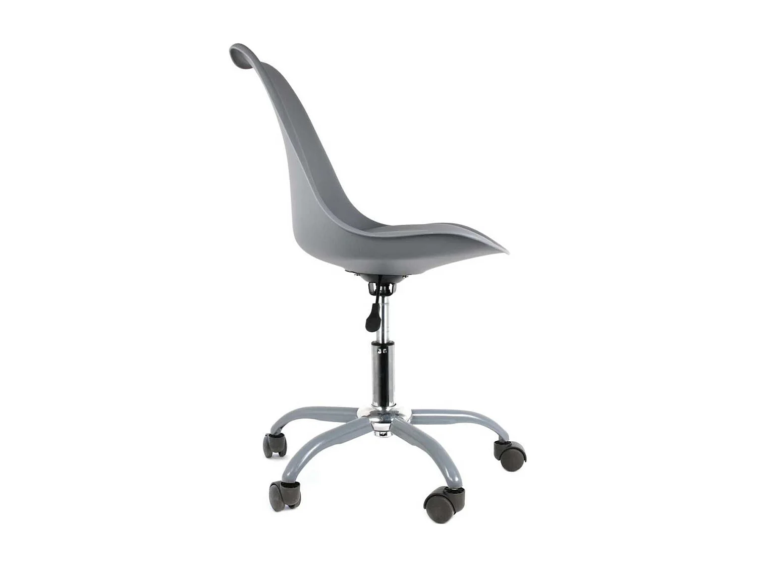 Chaise de bureau à roulettes grise assise polypropylène - REIKI